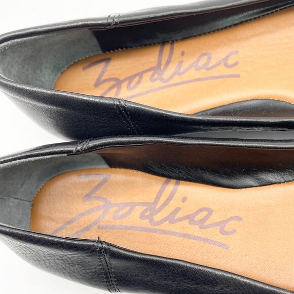 Zodiac Womens US 8 Sadie Slip On Ballet Flats Black‎ Leather Classic Casual - Picture 9 of 9